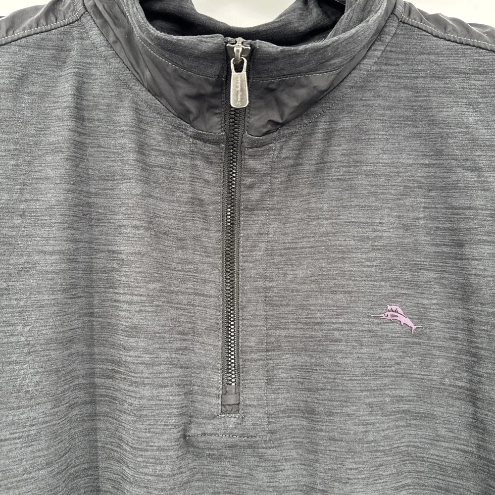Tommy Bahama Men's 1/4 Zip Pullover Charcole 2XL‎ Island Zone Performance Top